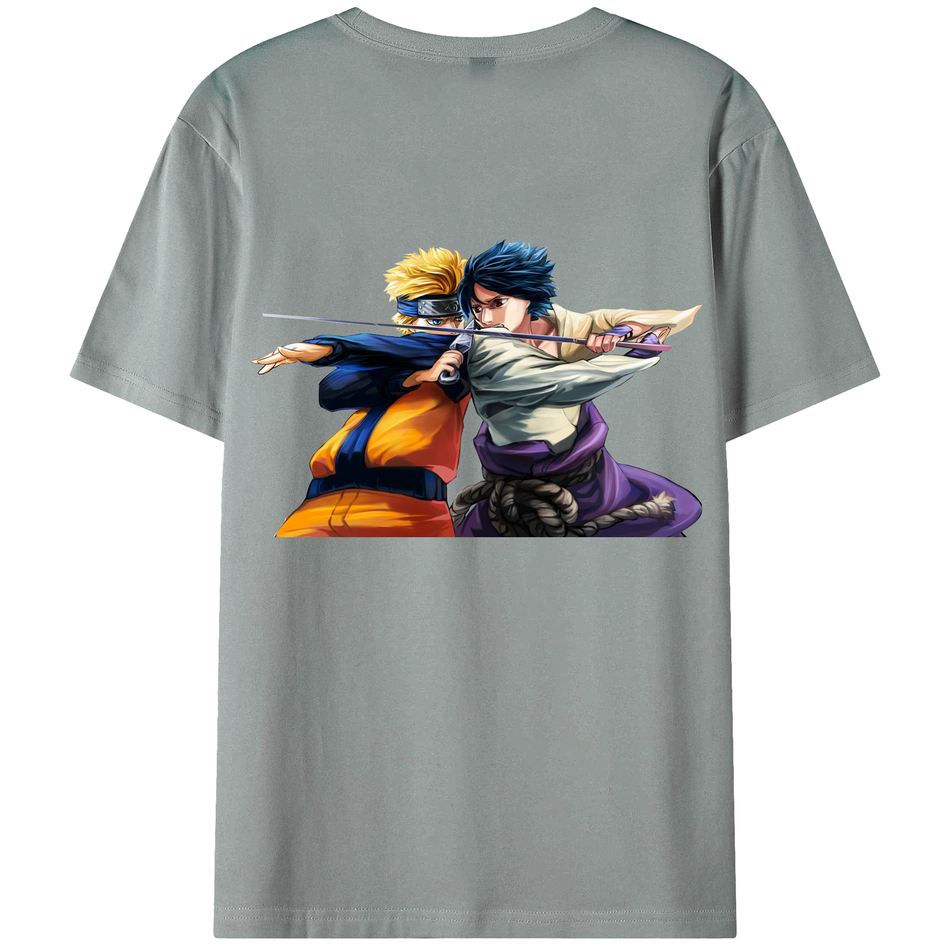 （画像用） NARUTO -ナルト- うずまき ナルト Uzumaki Naruto 綿100％ メンズ半袖Tシャツ（バックプリント） 通気性